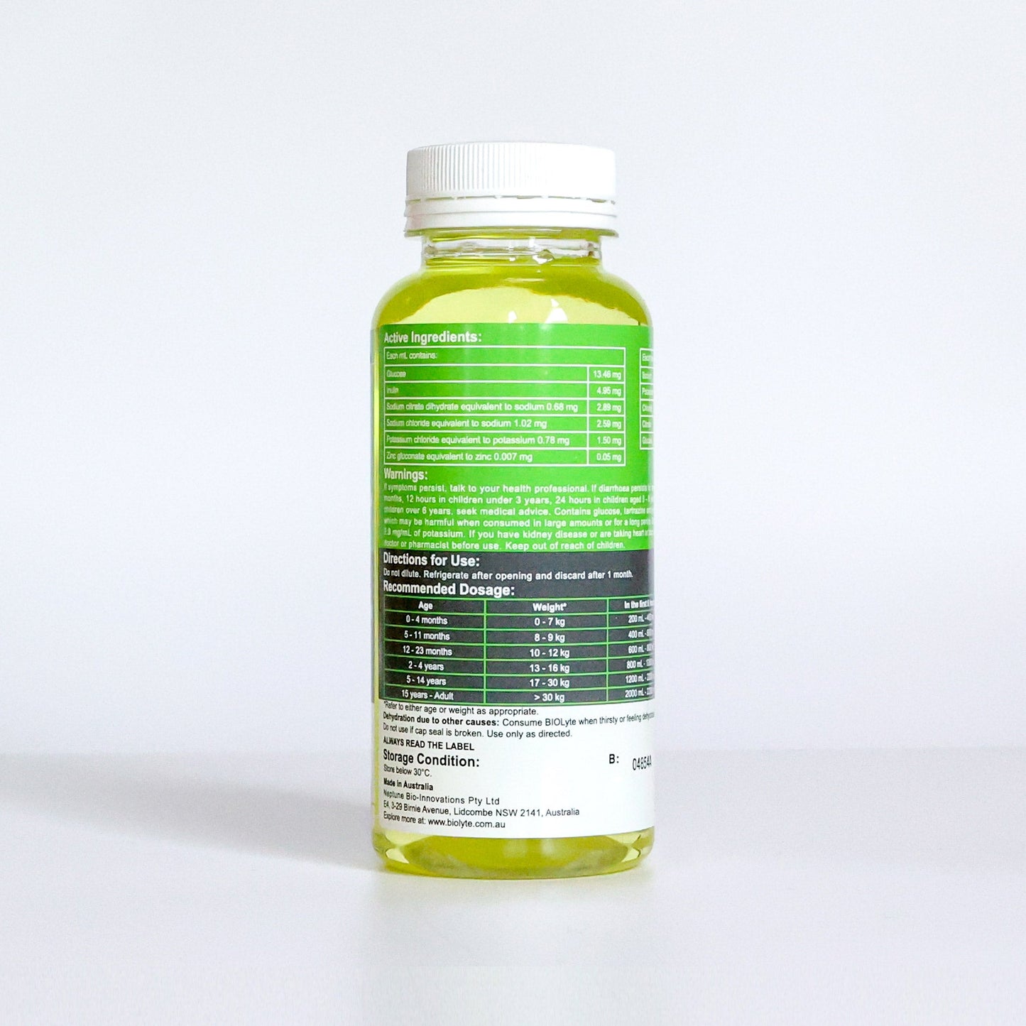 BIOLyte - Oral Rehydration Solution Green Apple 250mL