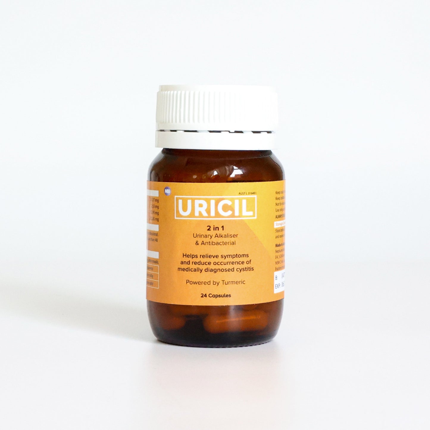 Uricil - Natural medicine for UTI 24 Capsules